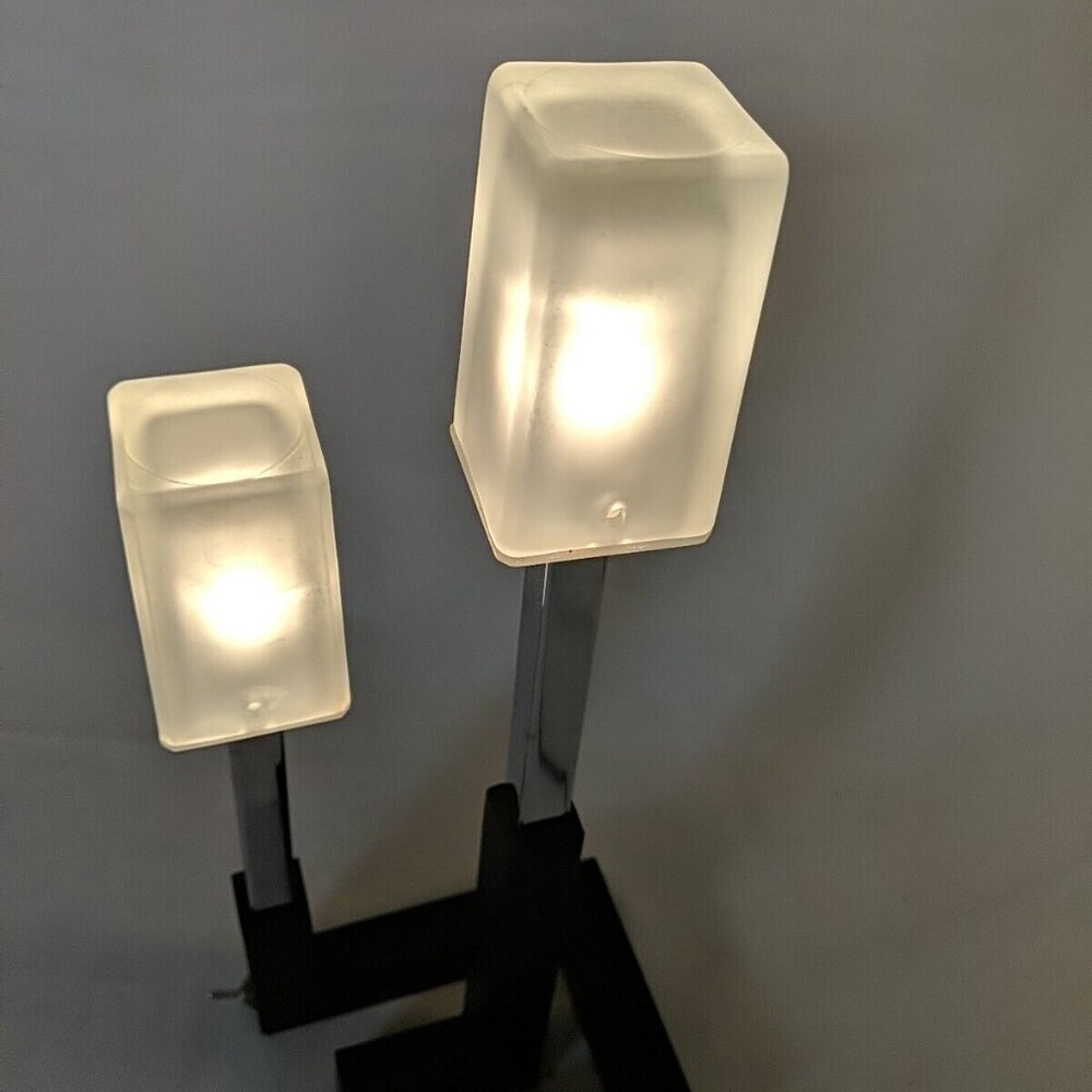 IKEA Korsby Table Lamp 2 Light Black Postmodern Industrial Accent Rectangles HTF - Picture 4 of 14